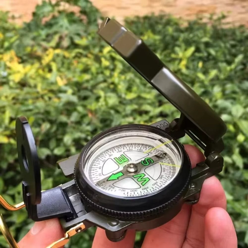 Compass Lensatic - بوصلة احترافية مقاومة للماء، هيكل معدني،